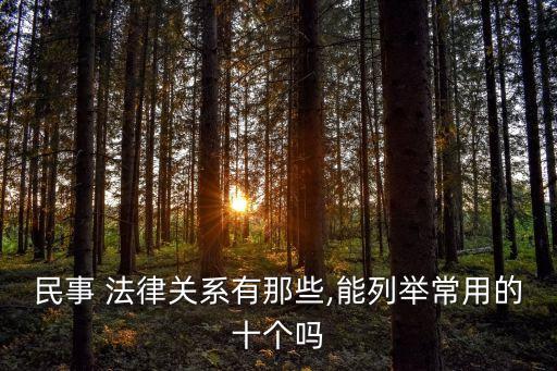 民事 法律關(guān)系有那些,能列舉常用的十個(gè)嗎