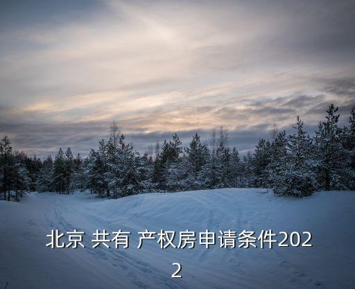  北京 共有 產(chǎn)權(quán)房申請(qǐng)條件2022