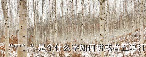 “冖””是個什么字如何拼或者五筆打