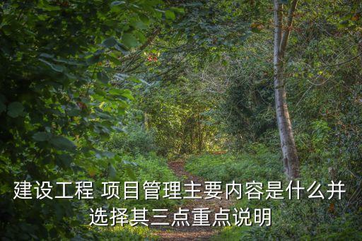 建設(shè)工程 項(xiàng)目管理主要內(nèi)容是什么并選擇其三點(diǎn)重點(diǎn)說(shuō)明
