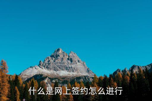 什么是網(wǎng)上簽約怎么進(jìn)行