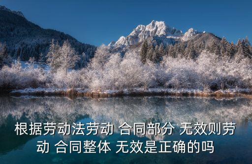 無效合同和部分無效合同一樣嗎,什么叫無效合同,無效合同的情形