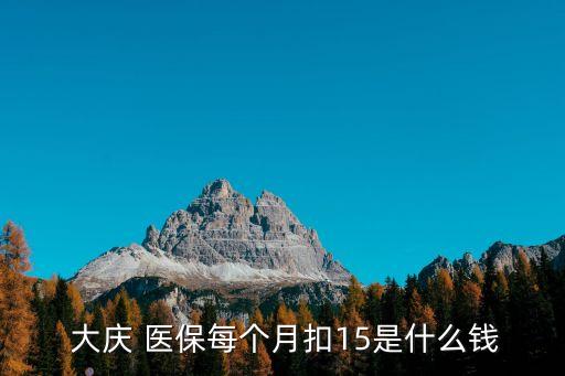  大慶 醫(yī)保每個月扣15是什么錢