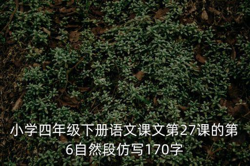 小學(xué)四年級(jí)下冊(cè)語(yǔ)文課文第27課的第6自然段仿寫170字