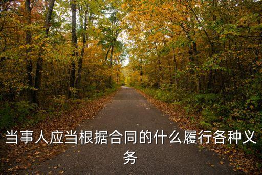 當事人應當根據(jù)合同的什么履行各種義務
