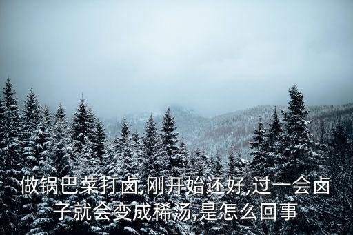 做鍋巴菜打鹵,剛開始還好,過一會鹵子就會變成稀湯,是怎么回事