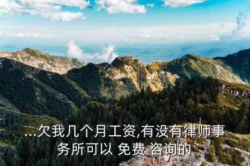 ...欠我?guī)讉€月工資,有沒有律師事務(wù)所可以 免費 咨詢的
