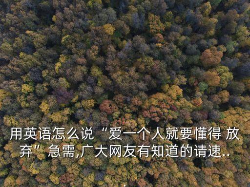暗示放棄一個(gè)人的英文,放棄一個(gè)人的英文