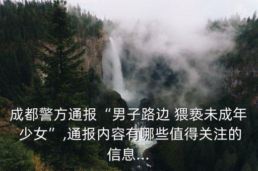 成都警方通報(bào)“男子路邊 猥褻未成年 少女”,通報(bào)內(nèi)容有哪些值得關(guān)注的信息...
