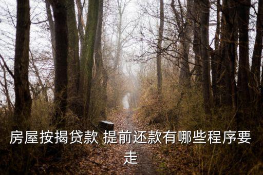 提前還貸流程,公積金提前還款流程