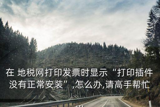在 地稅網(wǎng)打印發(fā)票時顯示“打印插件沒有正常安裝”,怎么辦,請高手幫忙...