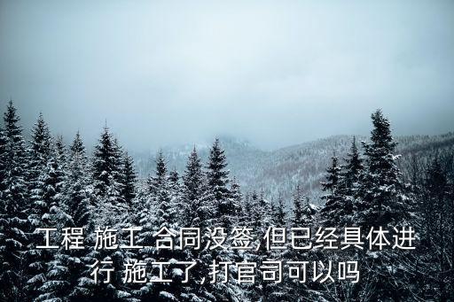 工程 施工 合同沒簽,但已經(jīng)具體進(jìn)行 施工了,打官司可以嗎