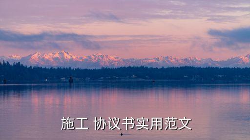  施工 協(xié)議書實(shí)用范文
