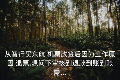 從智行買東航 機(jī)票改簽后因?yàn)楣ぷ髟?退票,想問下審核到退款到賬到賬需...