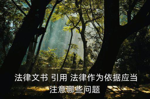  法律文書 引用 法律作為依據(jù)應(yīng)當(dāng)注意哪些問題