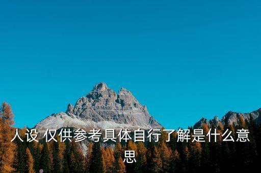 人設(shè) 僅供參考具體自行了解是什么意思