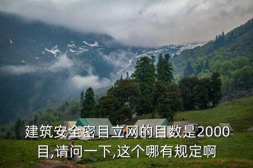  建筑安全密目立網(wǎng)的目數(shù)是2000目,請問一下,這個哪有規(guī)定啊