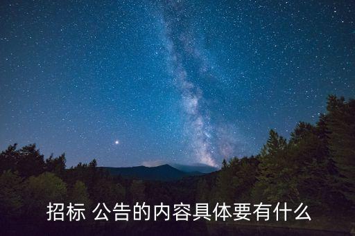  招標(biāo) 公告的內(nèi)容具體要有什么