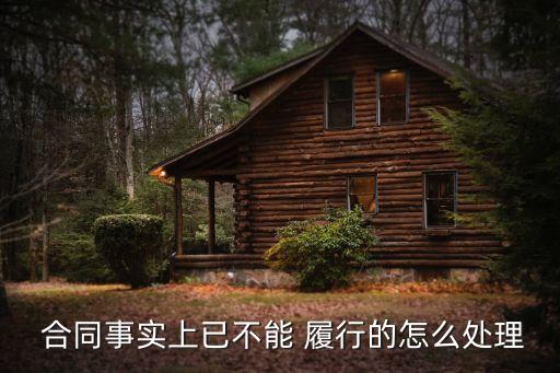  合同事實上已不能 履行的怎么處理