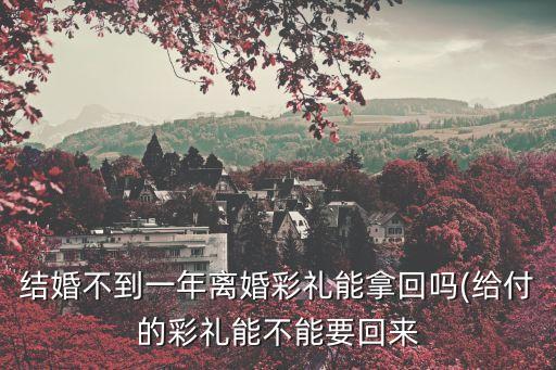 結(jié)婚不到一年離婚彩禮能拿回嗎(給付的彩禮能不能要回來