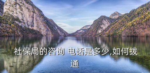  社保局的咨詢 電話是多少,如何撥通