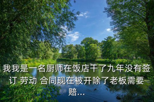 我我是一名廚師在飯店干了九年沒(méi)有簽訂 勞動(dòng) 合同現(xiàn)在被開(kāi)除了老板需要賠...