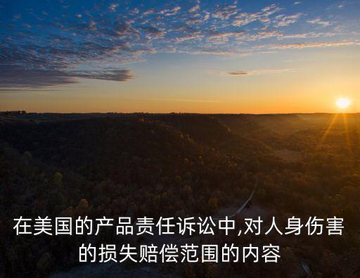 在美國的產(chǎn)品責(zé)任訴訟中,對人身傷害的損失賠償范圍的內(nèi)容