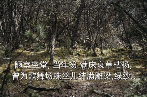 當(dāng)年笏滿床,紅樓夢陋室空堂當(dāng)年笏滿床