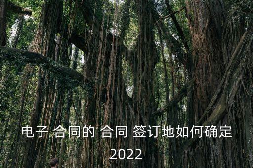 電子 合同的 合同 簽訂地如何確定2022