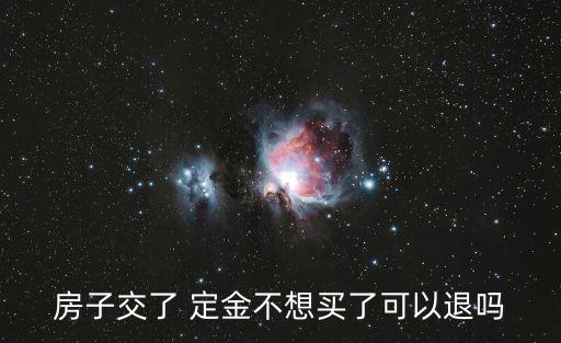 房子交了 定金不想買了可以退嗎