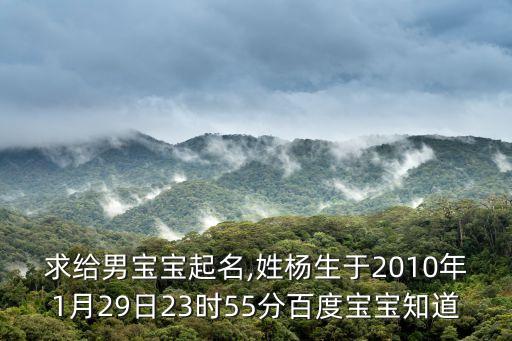 求給男寶寶起名,姓楊生于2010年1月29日23時(shí)55分百度寶寶知道