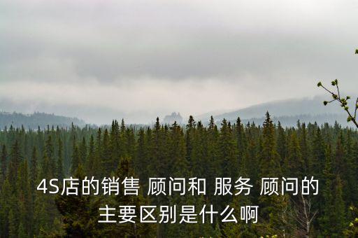 4S店的銷售 顧問和 服務(wù) 顧問的主要區(qū)別是什么啊