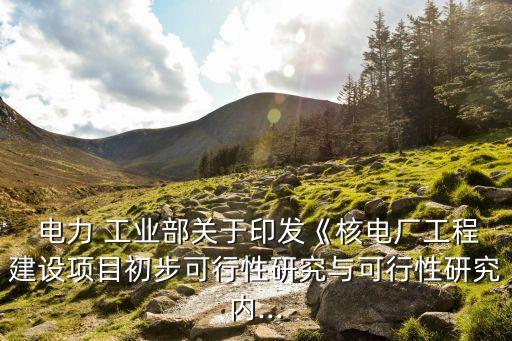  電力 工業(yè)部關(guān)于印發(fā)《核電廠工程建設(shè)項(xiàng)目初步可行性研究與可行性研究?jī)?nèi)...