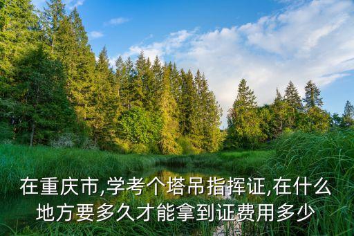 在重慶市,學(xué)考個塔吊指揮證,在什么地方要多久才能拿到證費(fèi)用多少