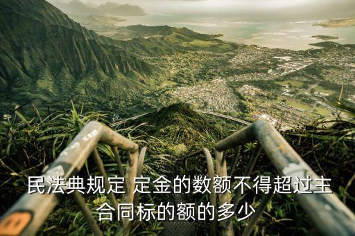  民法典規(guī)定 定金的數(shù)額不得超過主合同標(biāo)的額的多少