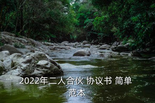 2022年二人合伙 協(xié)議書 簡單 范本