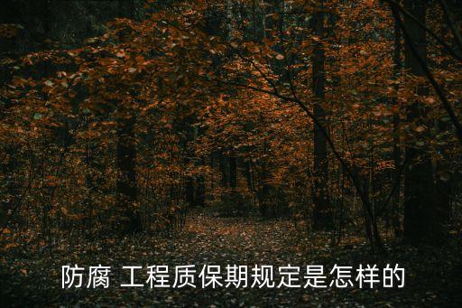  防腐 工程質保期規(guī)定是怎樣的