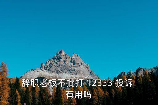 辭職老板不批打 12333 投訴 有用嗎