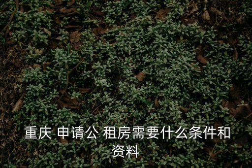  重慶 申請公 租房需要什么條件和資料