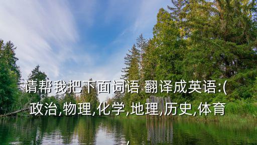 請幫我把下面詞語 翻譯成英語:( 政治,物理,化學(xué),地理,歷史,體育,