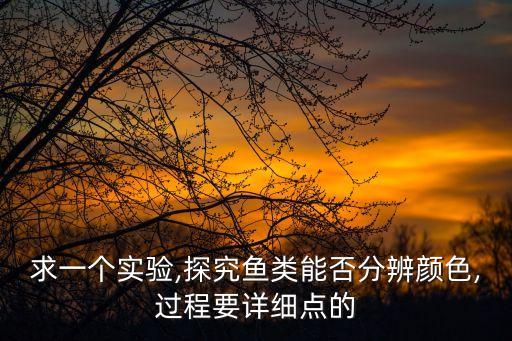 求一個實驗,探究魚類能否分辨顏色,過程要詳細點的