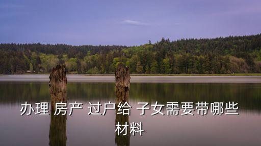 辦理 房產(chǎn) 過戶給 子女需要帶哪些材料