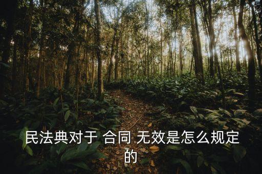  民法典對于 合同 無效是怎么規(guī)定的