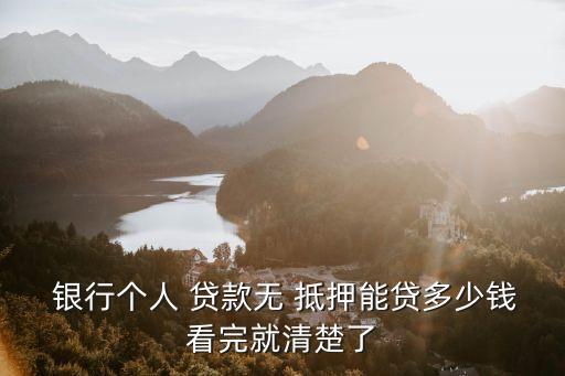 無抵押銀行貸款