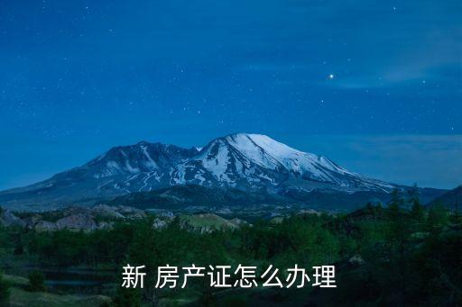 新 房產證怎么辦理