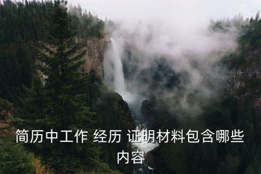 簡(jiǎn)歷中工作 經(jīng)歷 證明材料包含哪些內(nèi)容