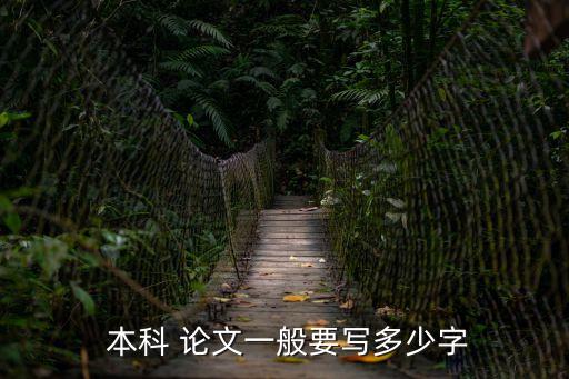  本科 論文一般要寫多少字
