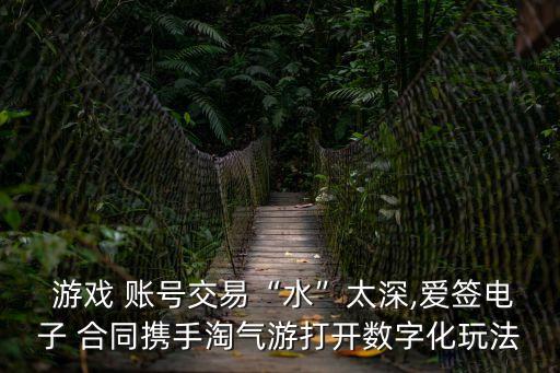  游戲 賬號交易“水”太深,愛簽電子 合同攜手淘氣游打開數(shù)字化玩法