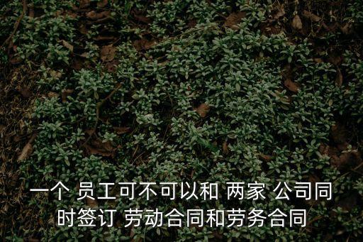一個員工簽兩家公司勞動協(xié)議,簽了合同不去上班算違約嗎