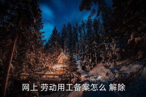  網(wǎng)上 勞動(dòng)用工備案怎么 解除
